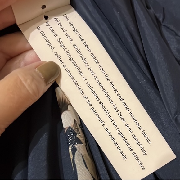 150.  Aidan Mattox Printed Halter Maxi Dress in Navy Multi-color, Size 10 NWT - Picture 14 of 16